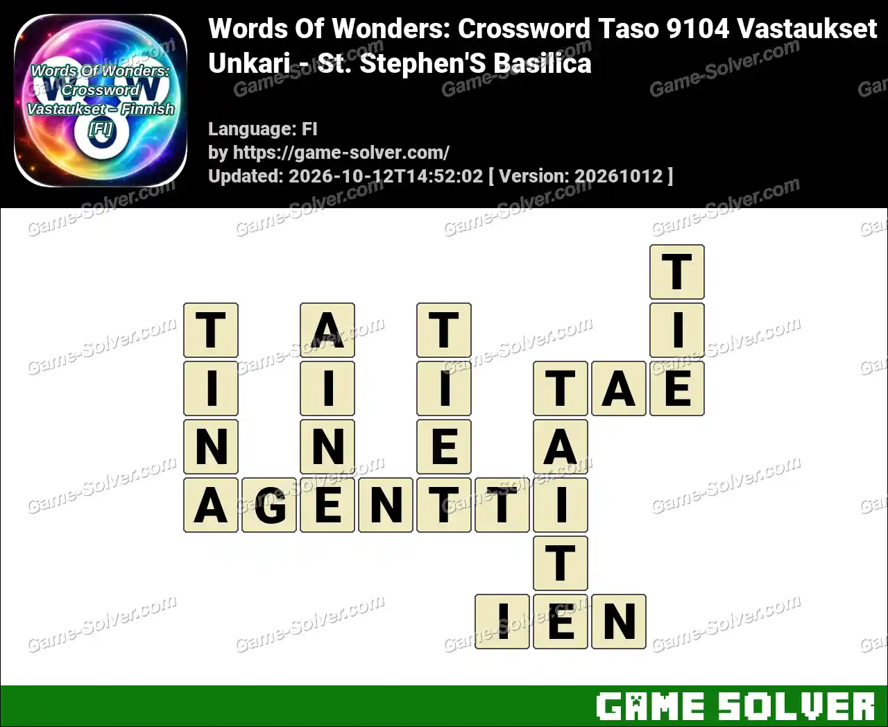 Words Of Wonders: Crossword Taso 9104 Vastaukset – Unkari – St. Stephen’S Basilica